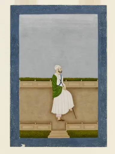 A man in white robe and turban, by Unknown