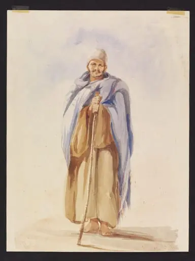 A Man with a Staff, Thebes, by Unknown