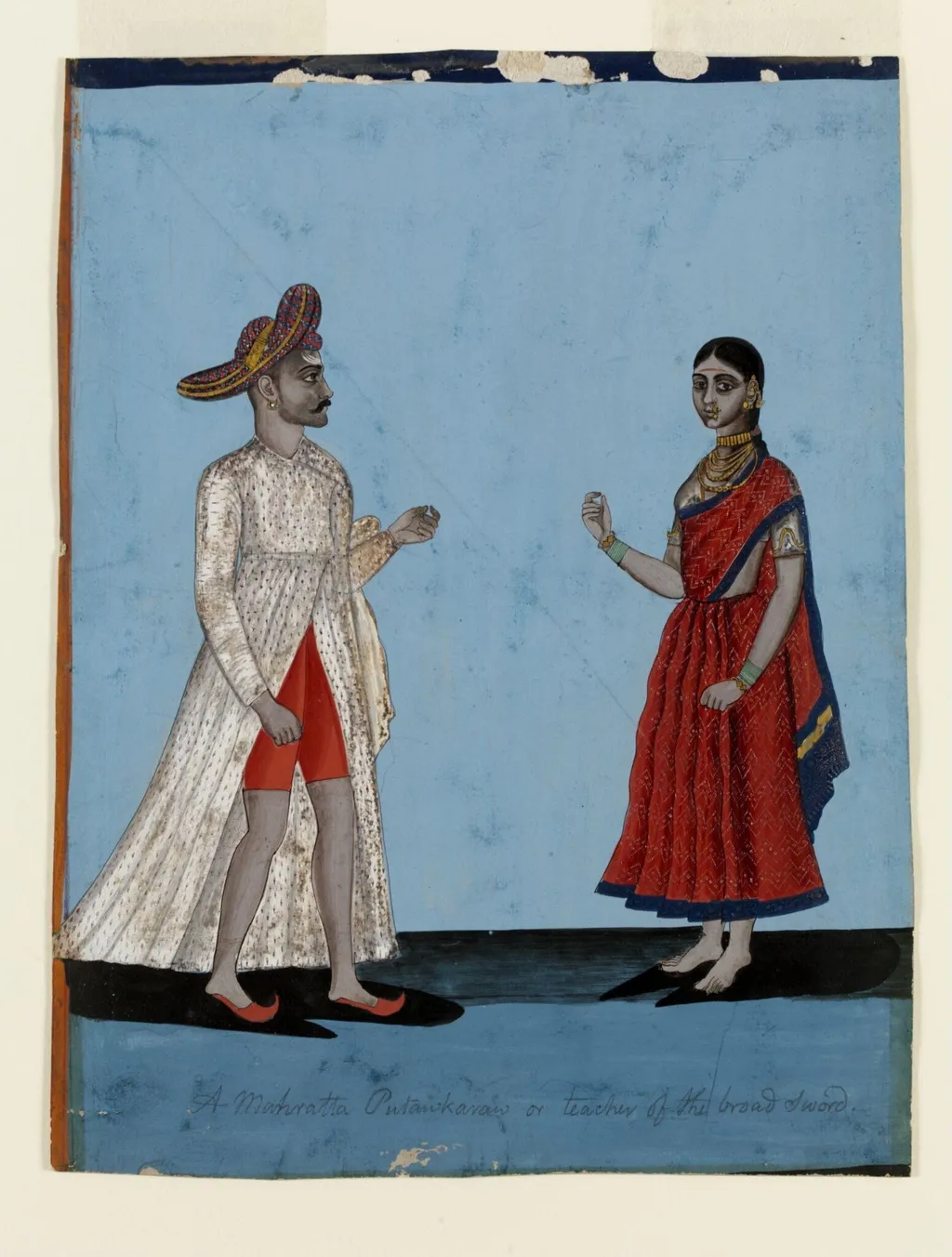 A Maratha broadsword teacher and his wife, by Unknown, paint, 1790