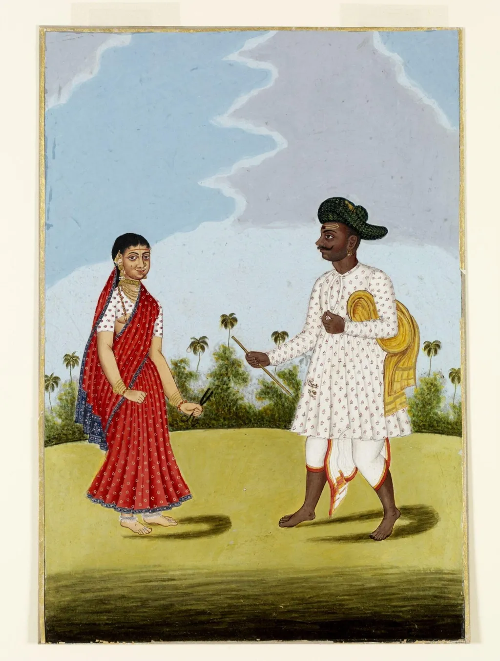 A Maratha tailor and his wife, by Unknown, paint, 1800