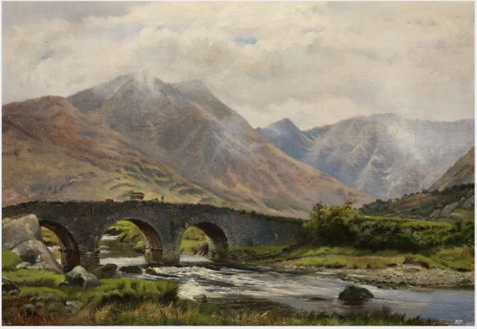 A Mountain Landscape, by Unknown, oil, 1895