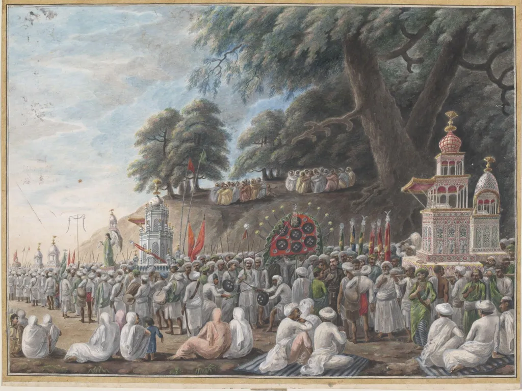 A Muharram scene, by Unknown, paint, 1807