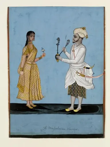 A Muslim warrior and his wife, by Unknown