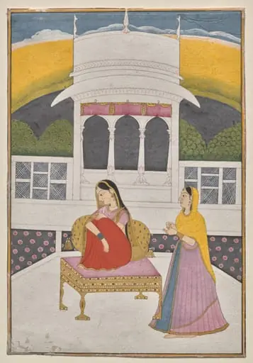 A Nayika, probably Proshitaperyasi Nayika, by Unknown