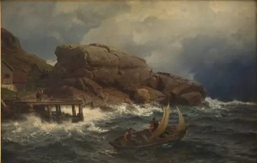 A Norwegian Seaport, by Unknown