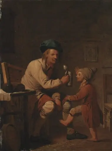 A Peasant Giving his Son Something to Drink, by Unknown