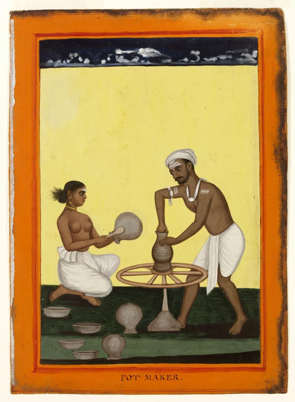 A potter and his wife, by Unknown, paint, 1770