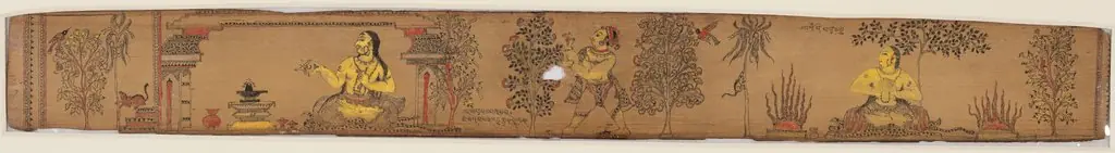 A Prince Performs Austerities (recto); Shiva and His Followers Return to Mount Kailash (verso), from a Romance of Chandrabhanu and Lavanyavati of Upendra Bhanja (1670–1740), by Unknown, 1700