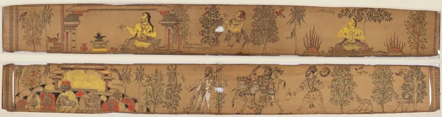 A Prince Performs Austerities (recto); Shiva and His Followers Return to Mount Kailash (verso), from a Romance of Chandrabhanu and Lavanyavati of Upendra Bhanja (1670–1740), by Unknown, unspecified, 1704