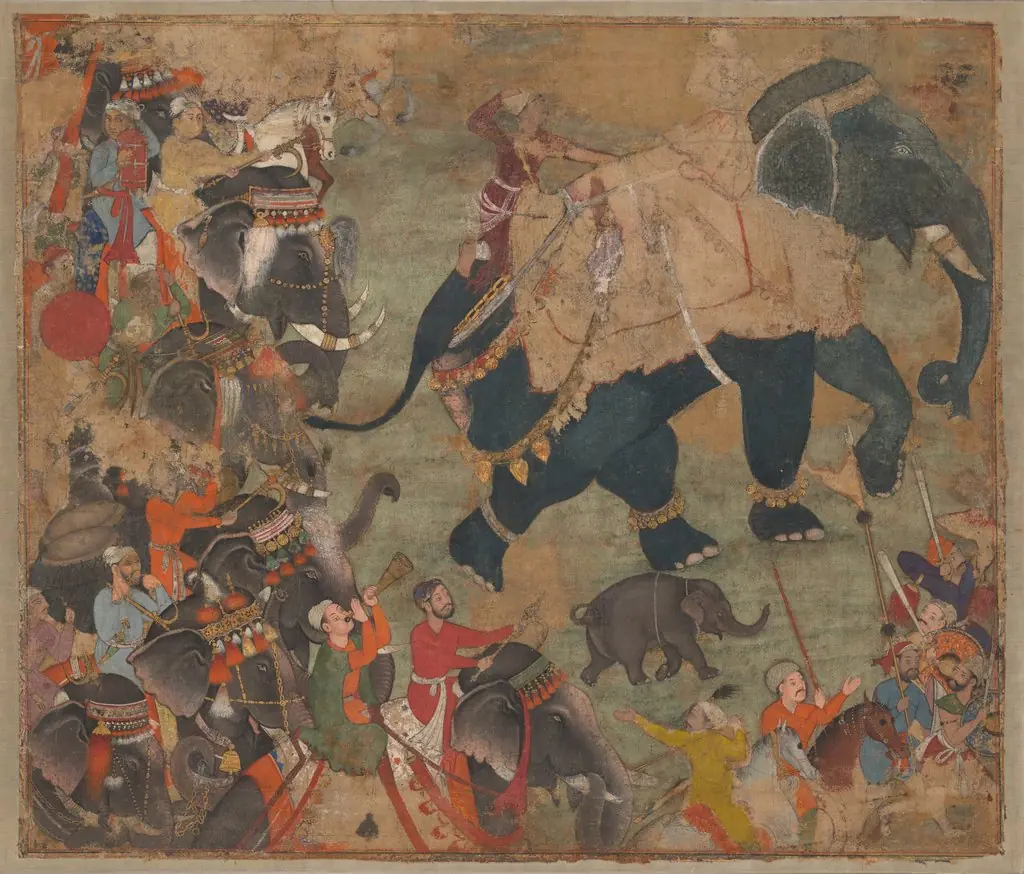 A Prince Riding an Elephant in Procession, by Unknown