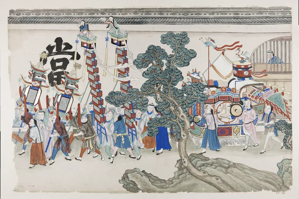 A procession, by Unknown, paint, 1880