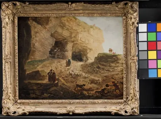 A Quarry with a Flock of Sheep, by Unknown