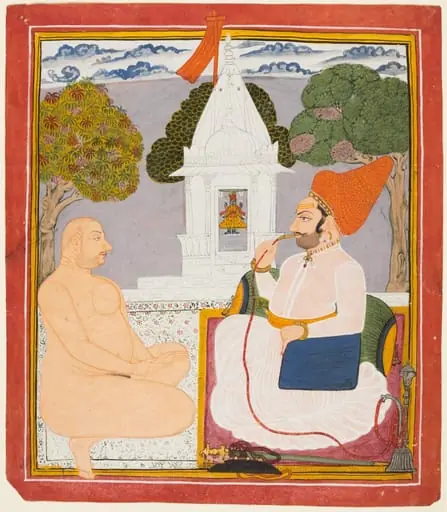 A Rathor Noble Visiting a Holy Man at a Vishnu Shrine, by Unknown