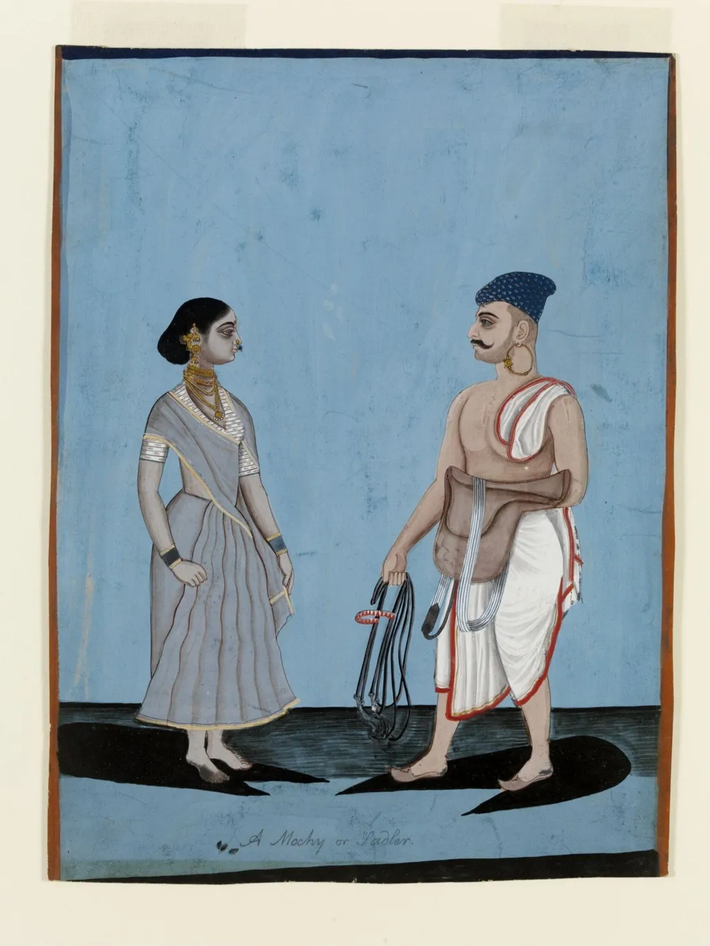 A saddler and his wife, by Unknown, paint, 1790