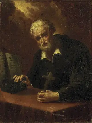 A saintly Cleric with a Crucifix, by Unknown, 1750