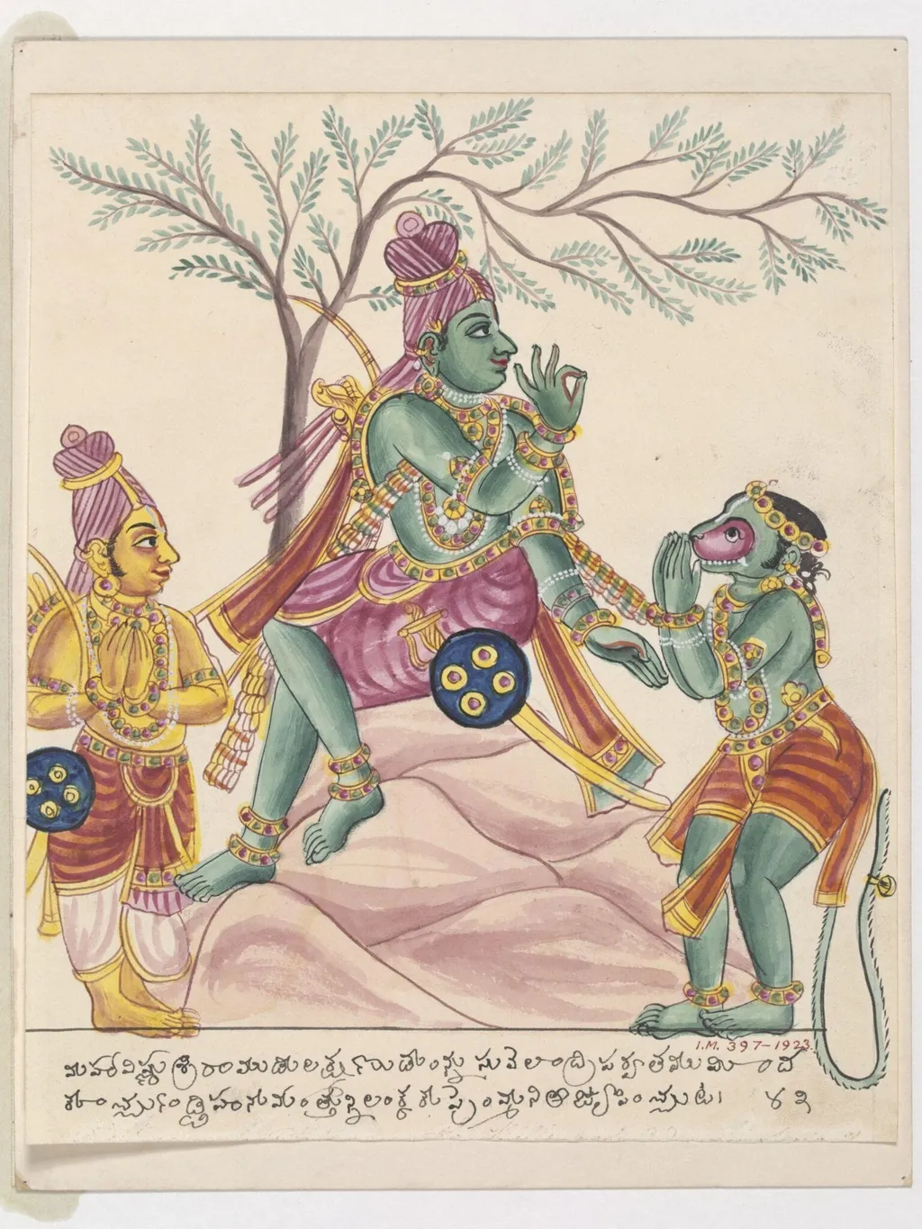 A scene from the Ramayana., by Unknown, paint, 1820
