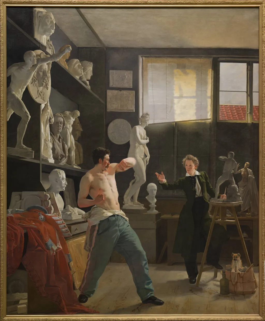 A Sculptor in his Studio Working from the Life, by Unknown, 1827