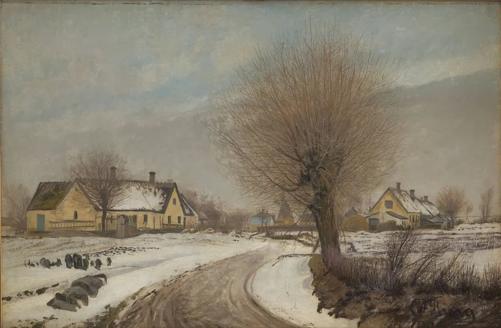 A Sealand Village. Winter, by Unknown, 1906
