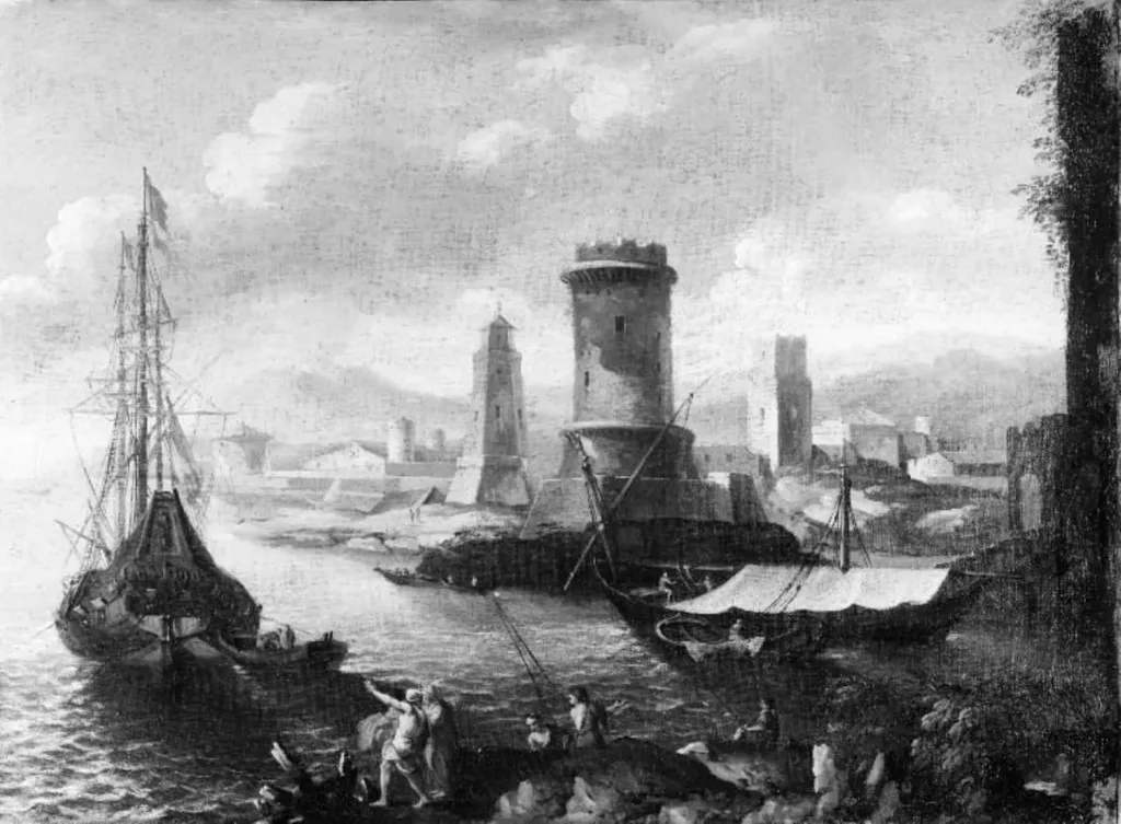 A Seaport, by Unknown, 1650