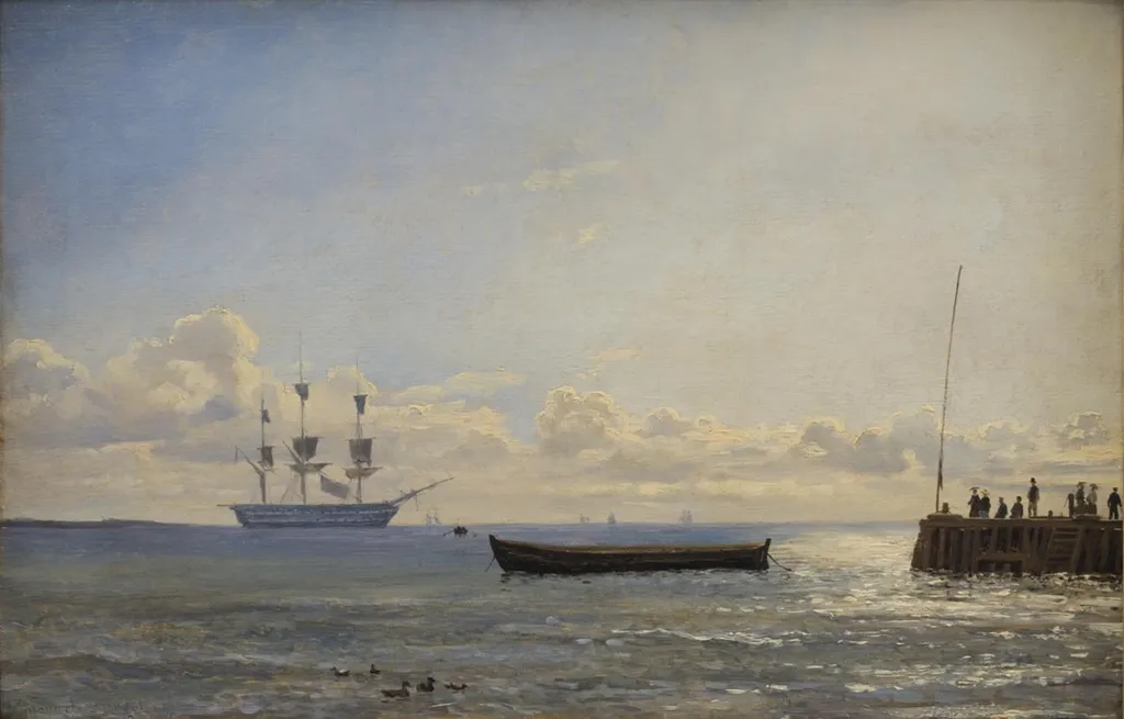 A Ship of the Line at Anchor, by Unknown, 1847