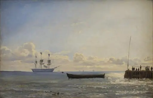 A Ship of the Line at Anchor, by Unknown