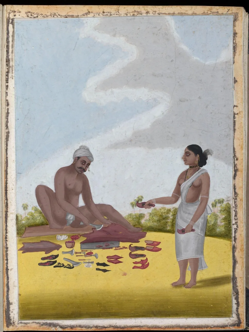 A shoemaker and his wife, by Unknown, paint, 1805