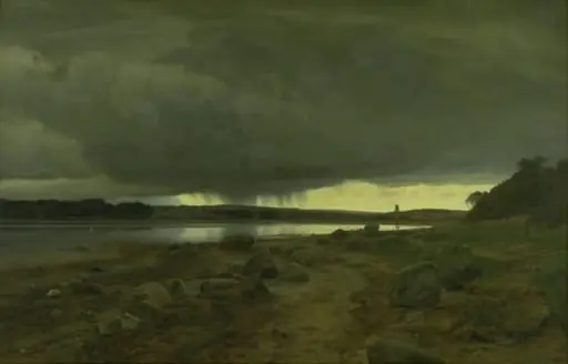 A Showery Landscape. Kalø Vig, Jutland, by Unknown