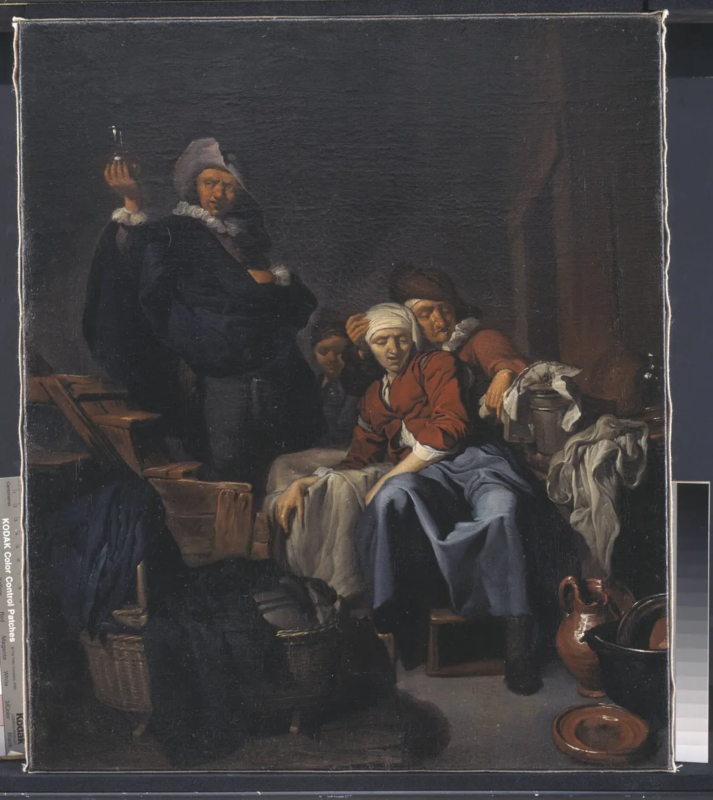A Sick Peasant Woman, by Unknown, 1650