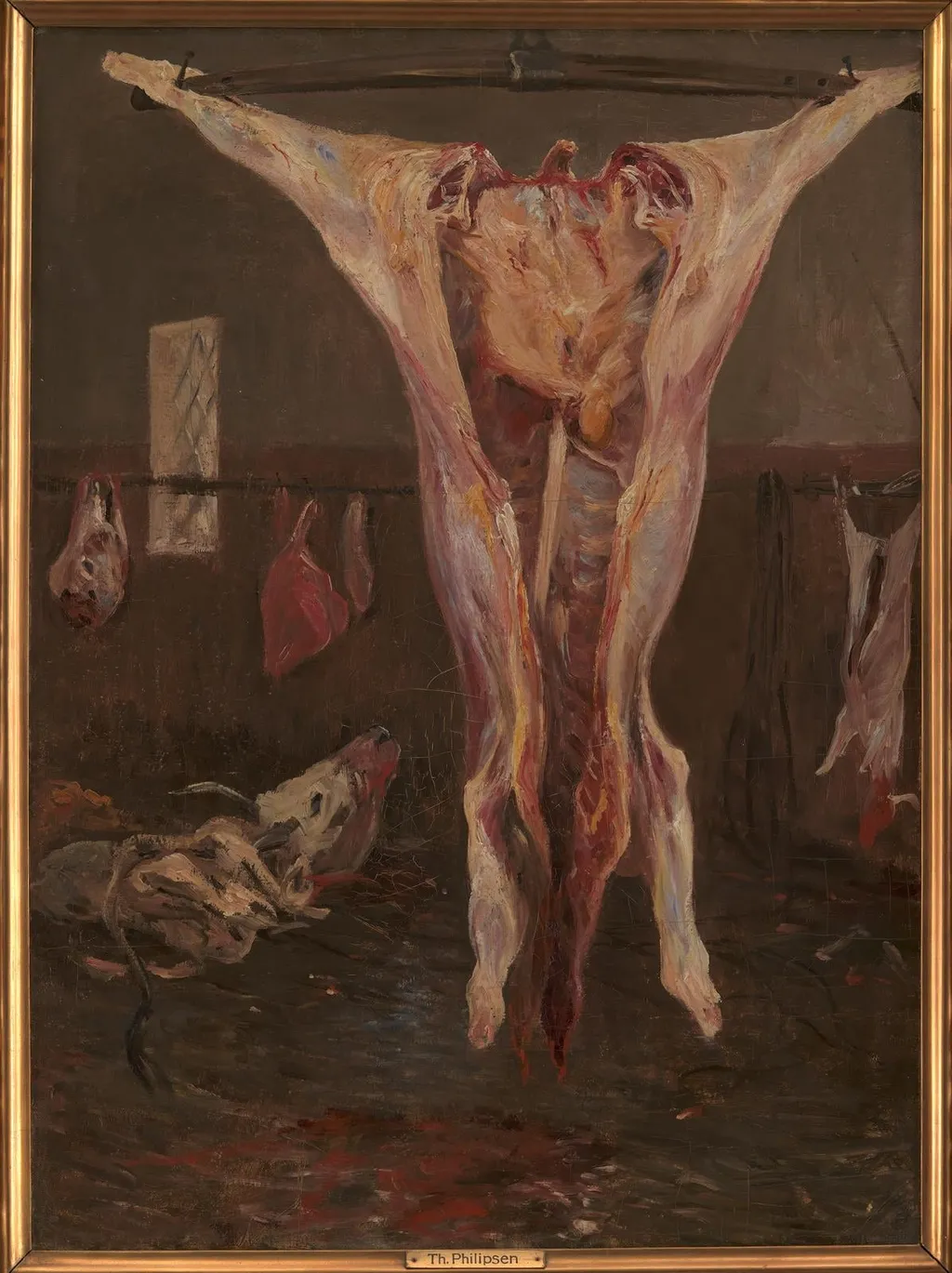 A Slaughtered Ox, Rome, by Unknown, 1850