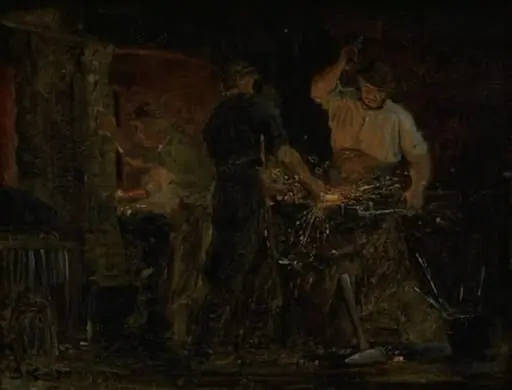 A Smithy in Hornbæk, by Unknown