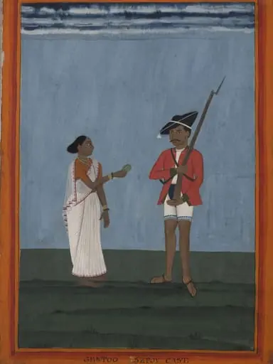 A South Indian sepoy and his wife, by Unknown