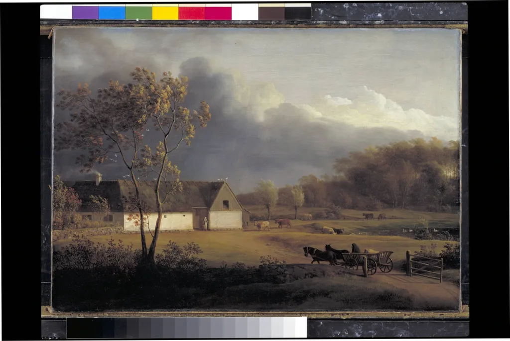 A Storm Brewing behind a Farmhouse in Zealand, by Unknown, 1750