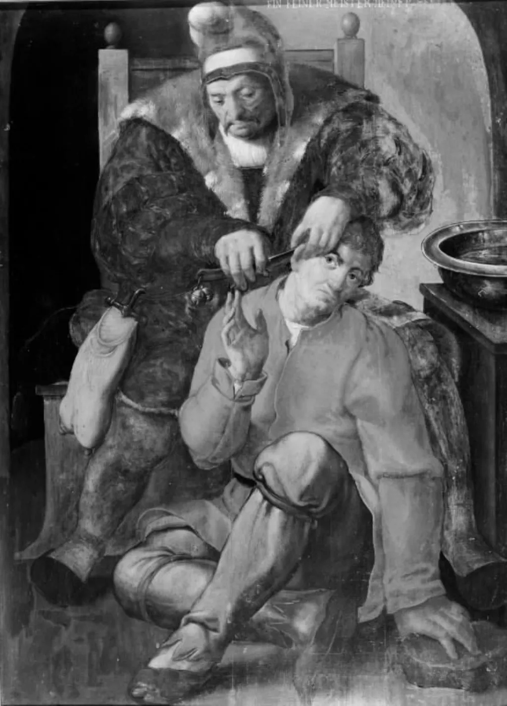 A Surgeon Operating on a Peasant, by Unknown, 1550
