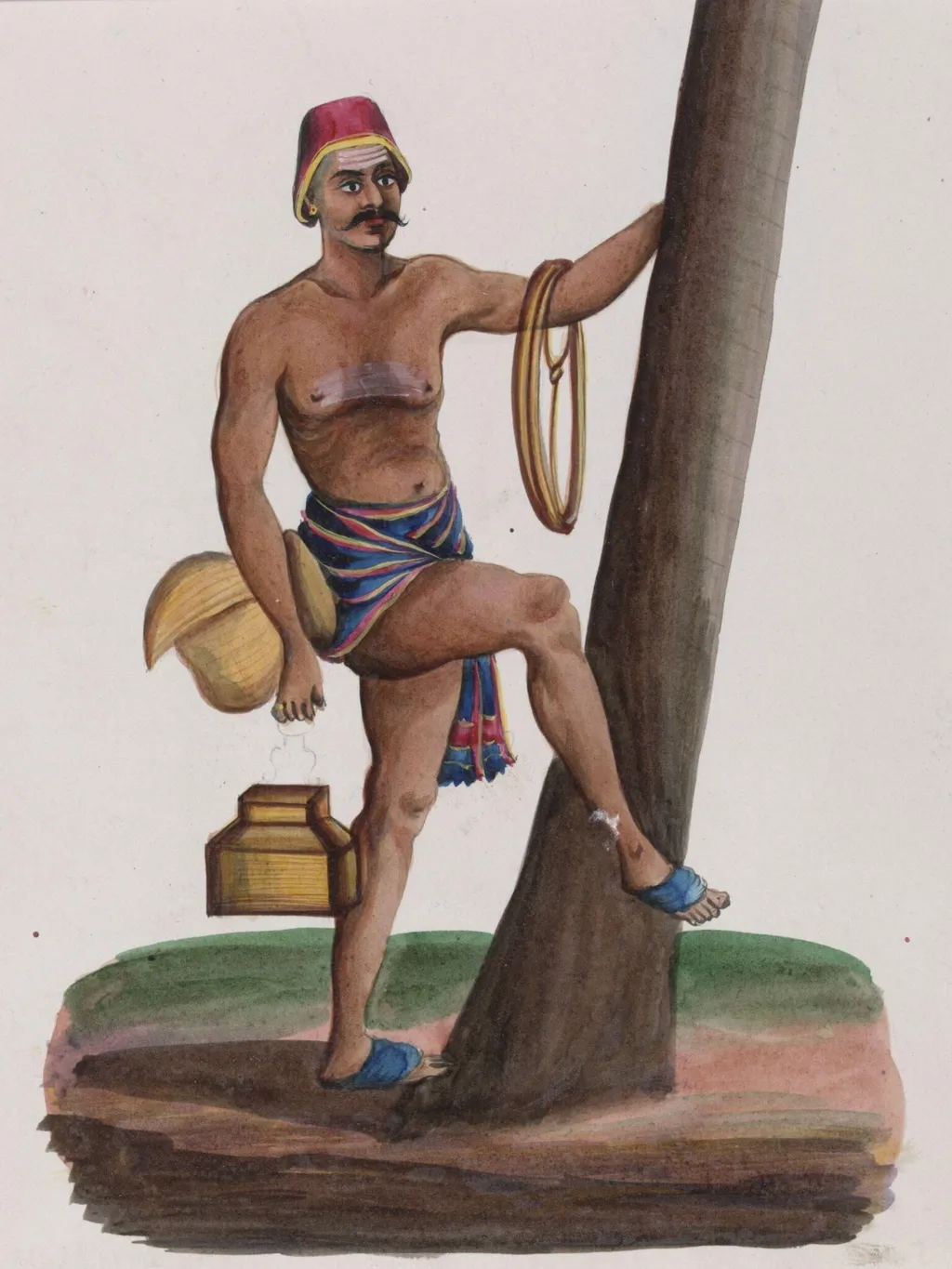 A toddy-tapper, by Unknown, paint, 1870
