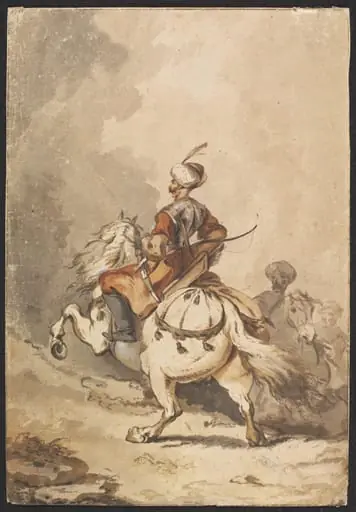 A Turk riding into Battle, by Unknown