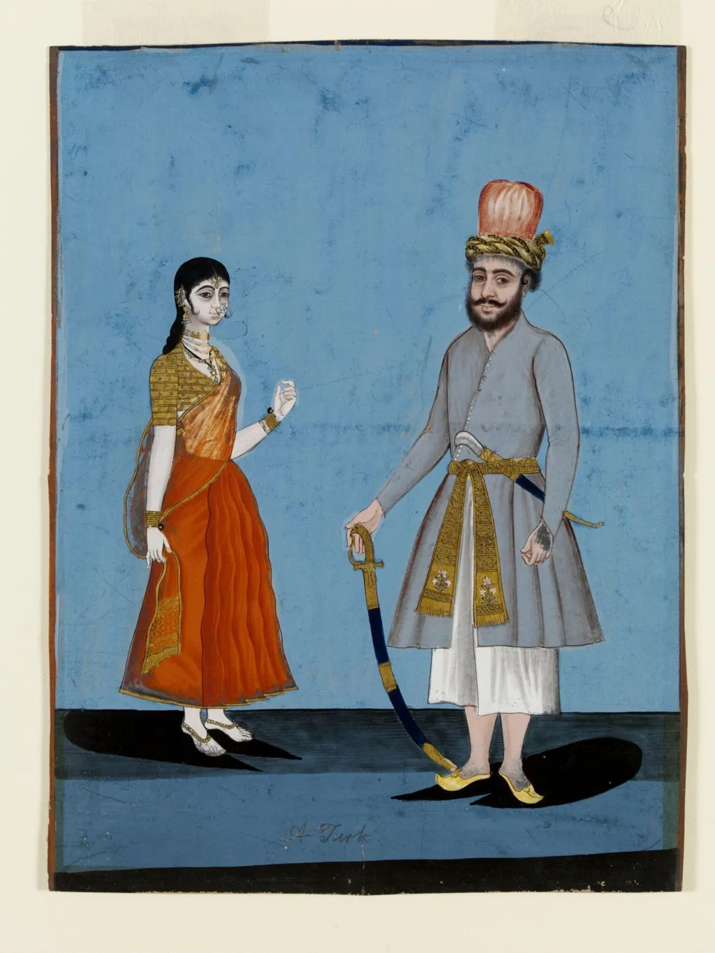 A Turkish couple, by Unknown, paint, 1780