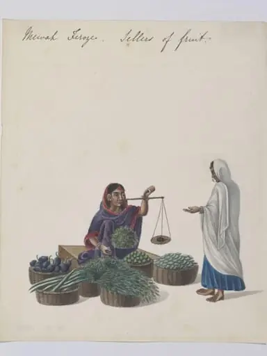 A Vegetable Seller, by Unknown