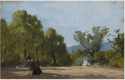 A View in a Park with the Seated Figure of a Lady, by Unknown
