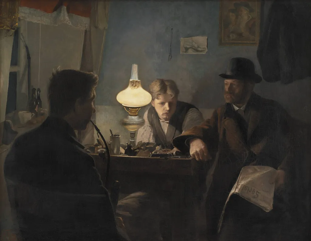 A Visit to a Cobbler's Workshop, by Unknown, 1885
