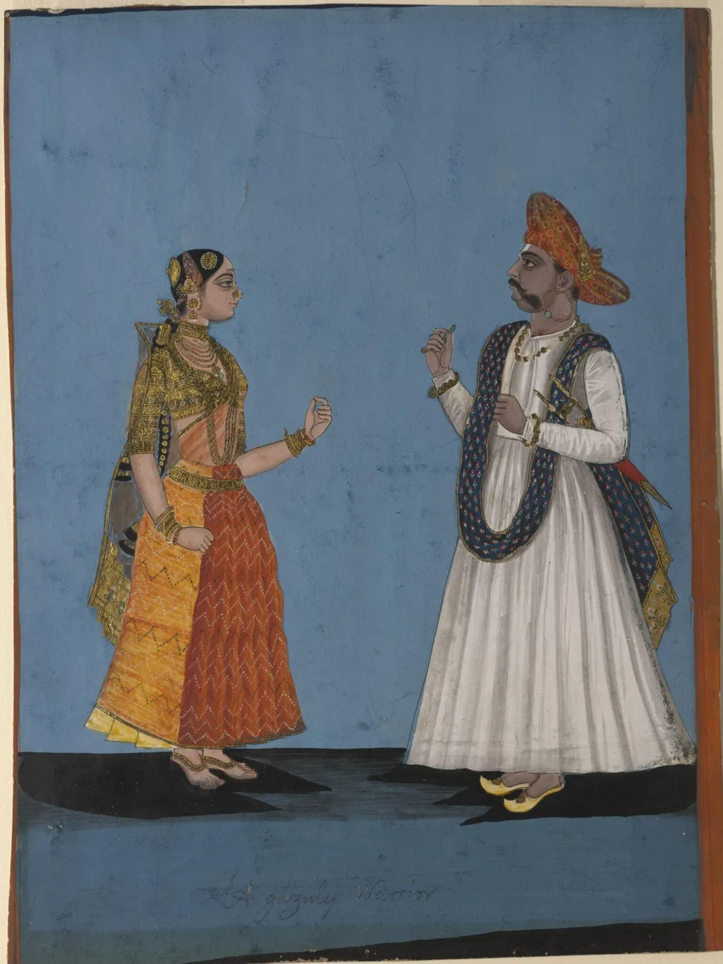 A warrior and his wife, by Unknown, paint, 1790