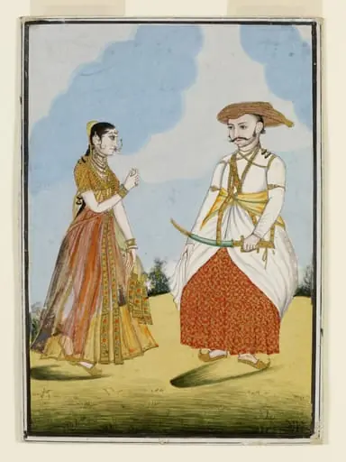 A warrior with his wife, by Unknown