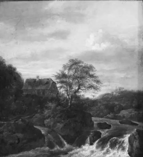 A Waterfall in a Rocky Region, by Unknown