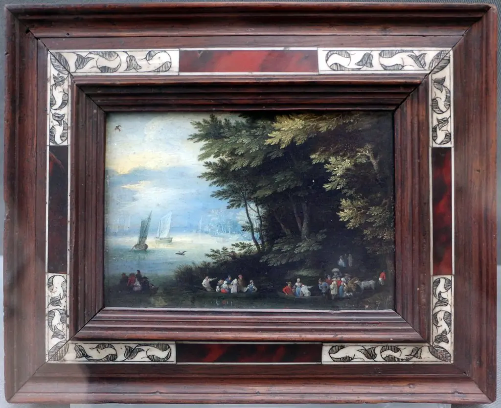 a woody landscape on a river, by Unknown