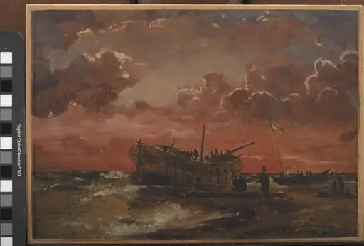 A Wreck on the West Coast of Jutland at Sunset, by Unknown