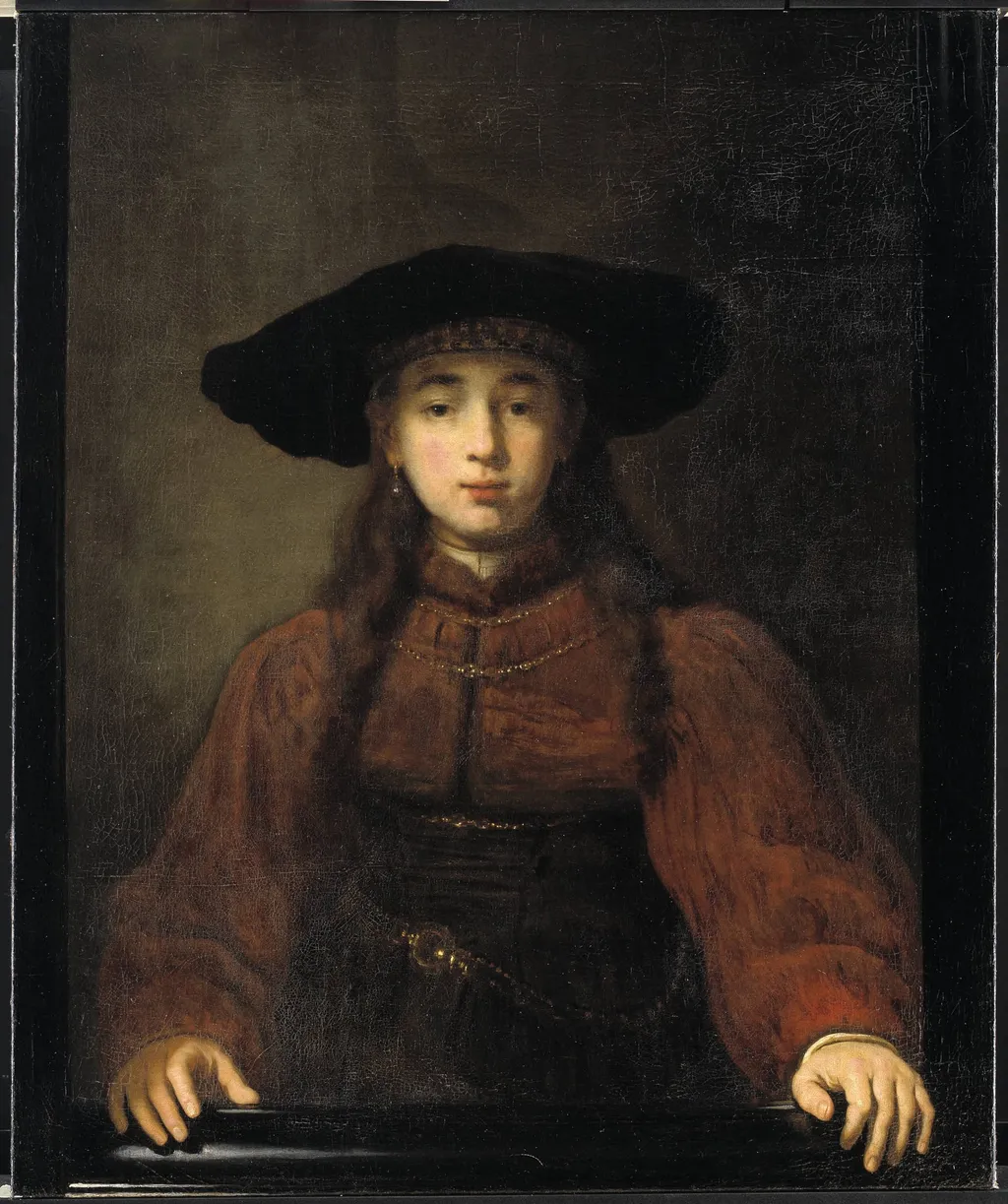 A Young Woman Resting her Hands on the Picture Frame, by Unknown, 1641