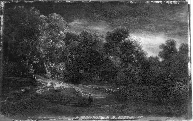 Abendliche Herbstlandschaft, by Unknown, unspecified, 1700