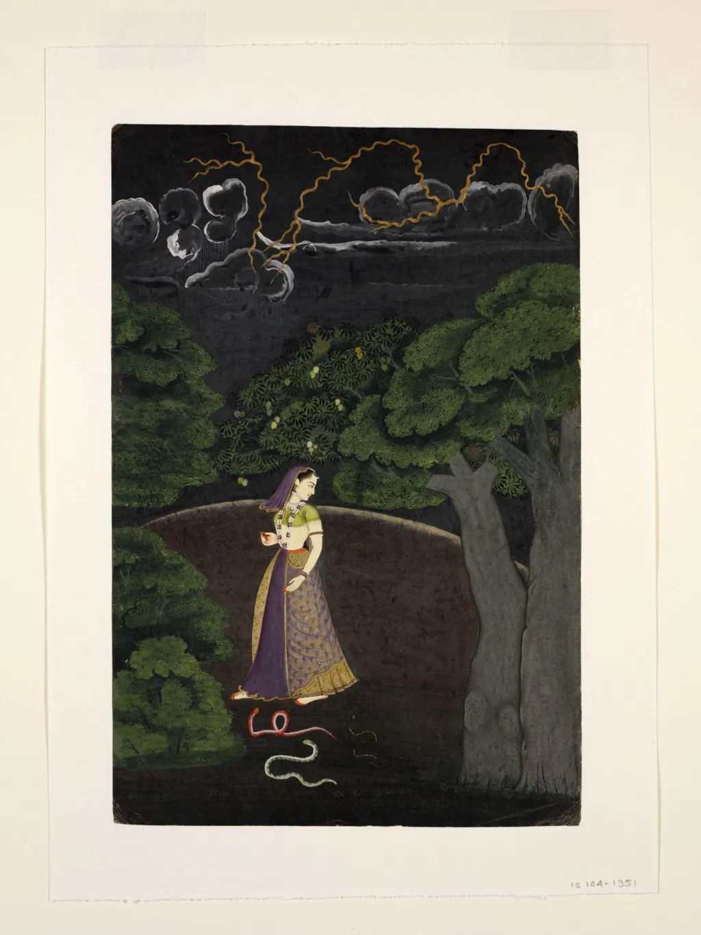 Abhisarika Nayika, by Unknown, paint, 1760