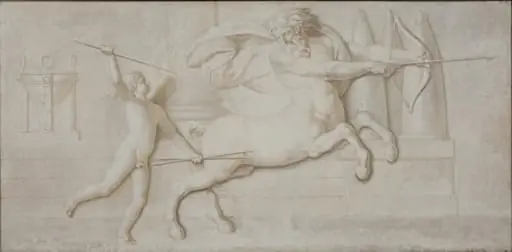 Achilles and the Centaur Cheiron, by Unknown