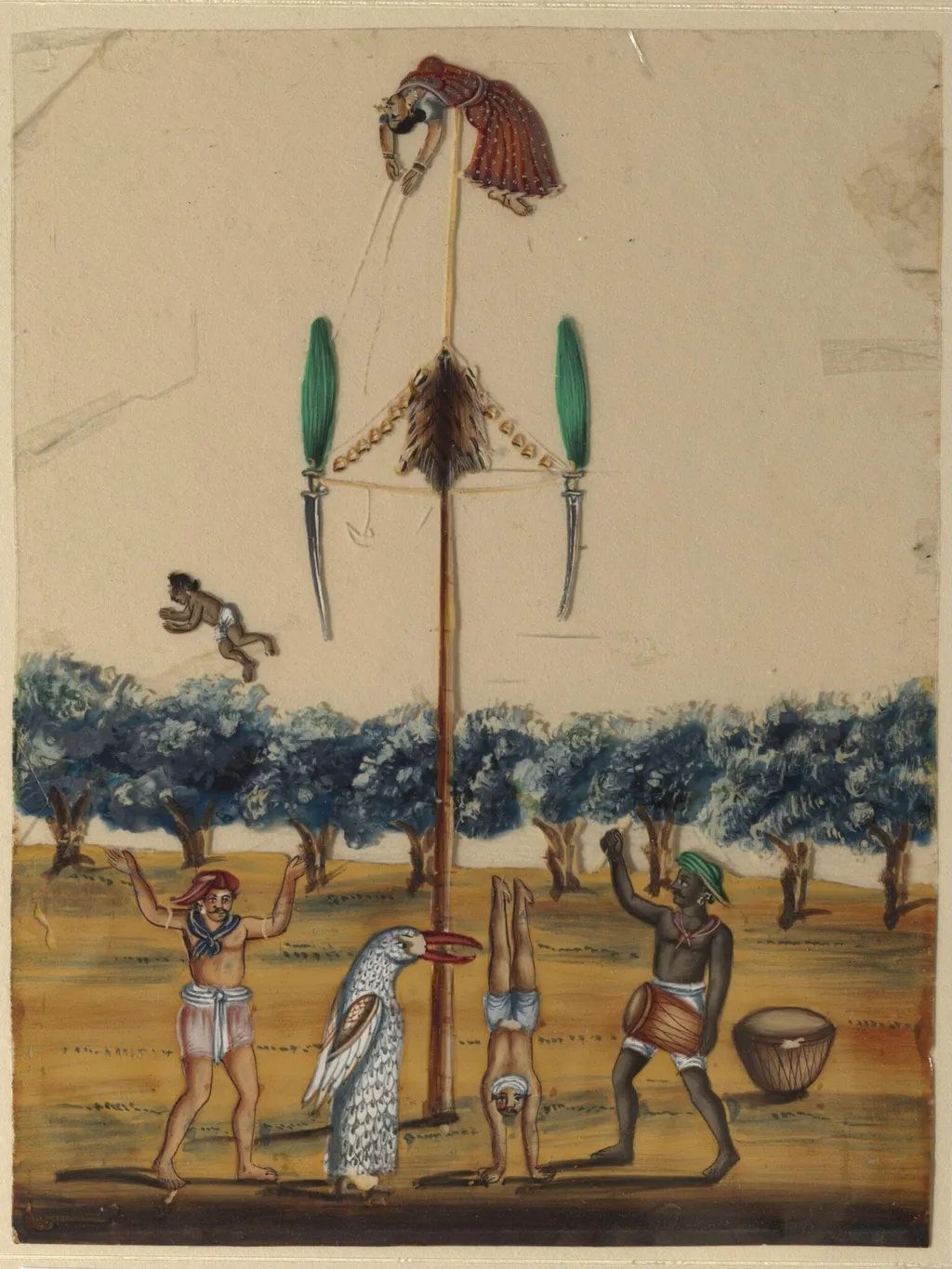 Acrobats, by Unknown, paint, 1860