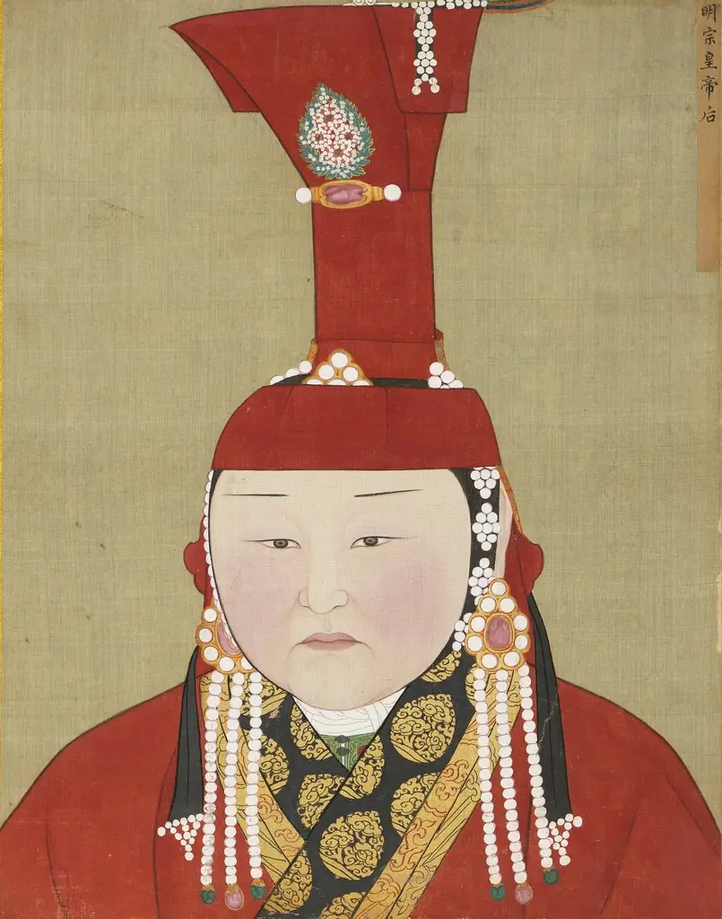 元代后半身像册-明宗皇帝后, by Unknown